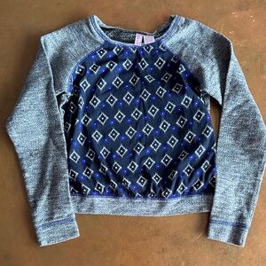 Kids Patterned Blue and Gray Sweater